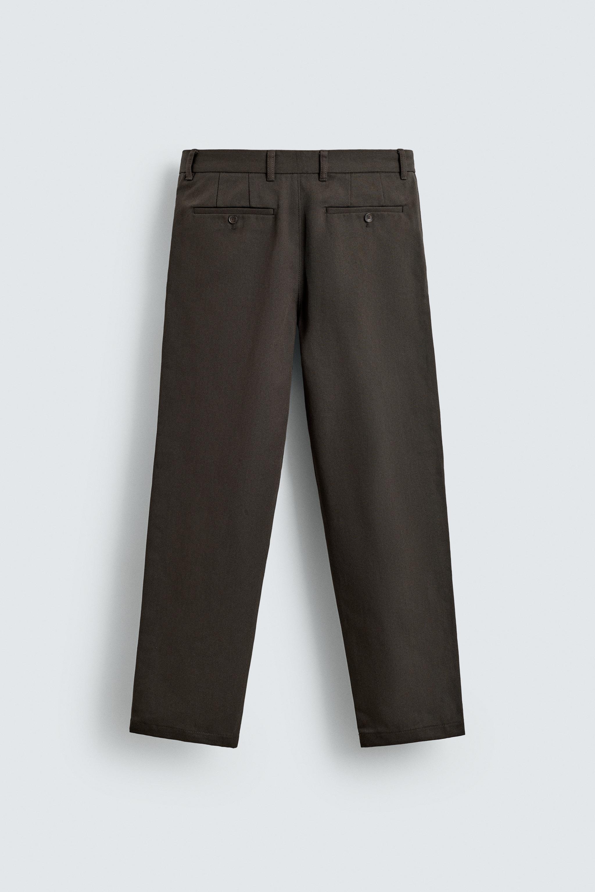 TEXTURED STRAIGHT FIT PANTS